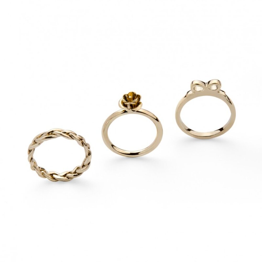 Jewelmint Forget Me knot Ring Trio